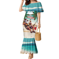 Liberia Christmas Mermaid Dress Santa Chill on Tropical Beach - Wonder Print Shop