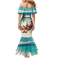 Liberia Christmas Mermaid Dress Santa Chill on Tropical Beach - Wonder Print Shop