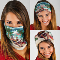 Liberia Christmas Neck Gaiter Santa Chill on Tropical Beach - Wonder Print Shop