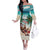 Liberia Christmas Off The Shoulder Long Sleeve Dress Santa Chill on Tropical Beach - Wonder Print Shop