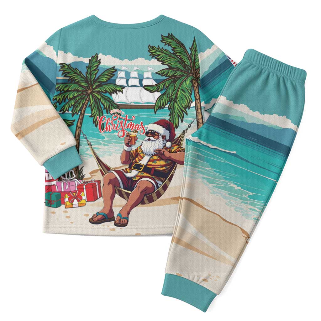 Liberia Christmas Pajama Set Santa Chill on Tropical Beach - Wonder Print Shop