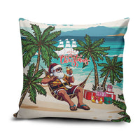 Liberia Christmas Pillow Cover Santa Chill on Tropical Beach - Wonder Print Shop