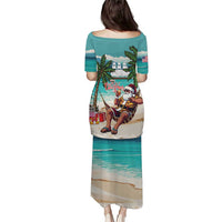 Liberia Christmas Puletasi Santa Chill on Tropical Beach - Wonder Print Shop