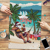 Liberia Christmas Puzzle Santa Chill on Tropical Beach - Wonder Print Shop
