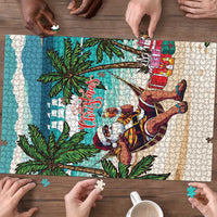 Liberia Christmas Puzzle Santa Chill on Tropical Beach - Wonder Print Shop