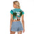 Liberia Christmas Raglan Cropped T Shirt Santa Chill on Tropical Beach - Wonder Print Shop