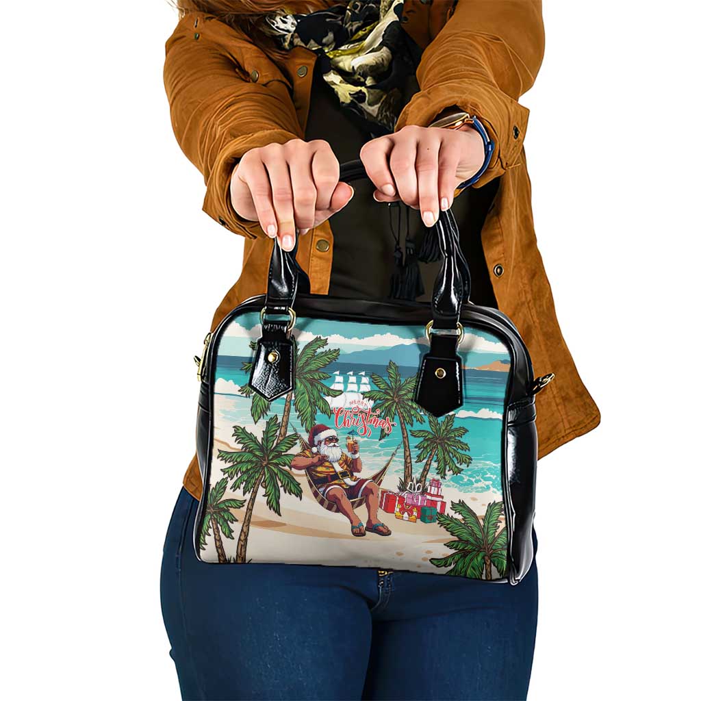 Liberia Christmas Shoulder Handbag Santa Chill on Tropical Beach - Wonder Print Shop
