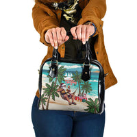 Liberia Christmas Shoulder Handbag Santa Chill on Tropical Beach - Wonder Print Shop