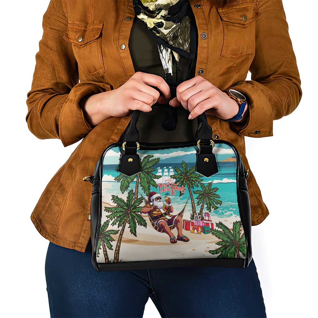 Liberia Christmas Shoulder Handbag Santa Chill on Tropical Beach - Wonder Print Shop
