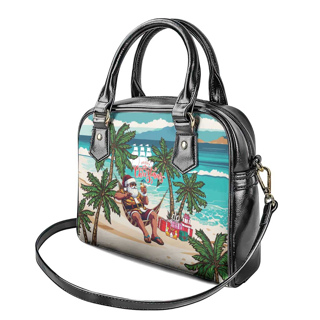 Liberia Christmas Shoulder Handbag Santa Chill on Tropical Beach - Wonder Print Shop