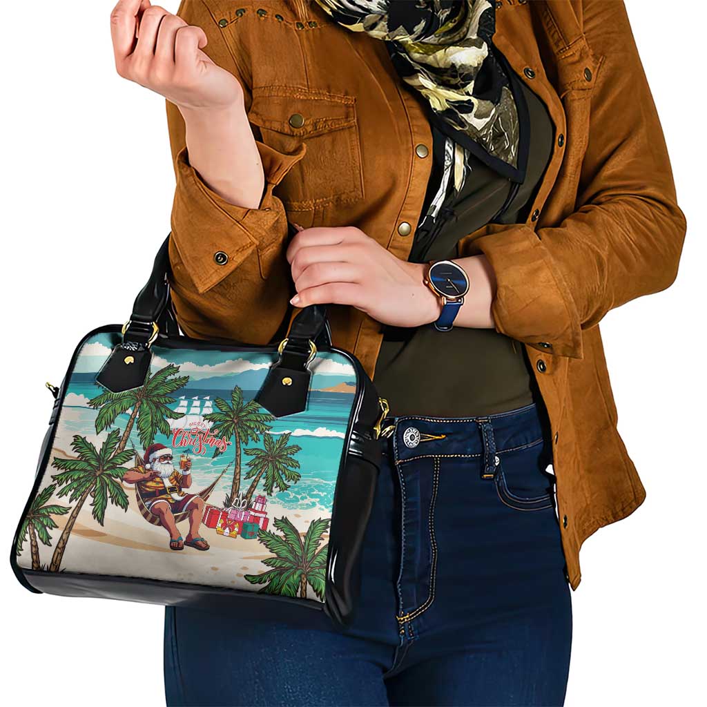 Liberia Christmas Shoulder Handbag Santa Chill on Tropical Beach - Wonder Print Shop