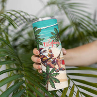 Liberia Christmas Skinny Tumbler Santa Chill on Tropical Beach - Wonder Print Shop