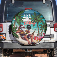 Liberia Christmas Spare Tire Cover Santa Chill on Tropical Beach - Wonder Print Shop