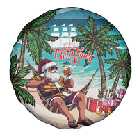 Liberia Christmas Spare Tire Cover Santa Chill on Tropical Beach - Wonder Print Shop