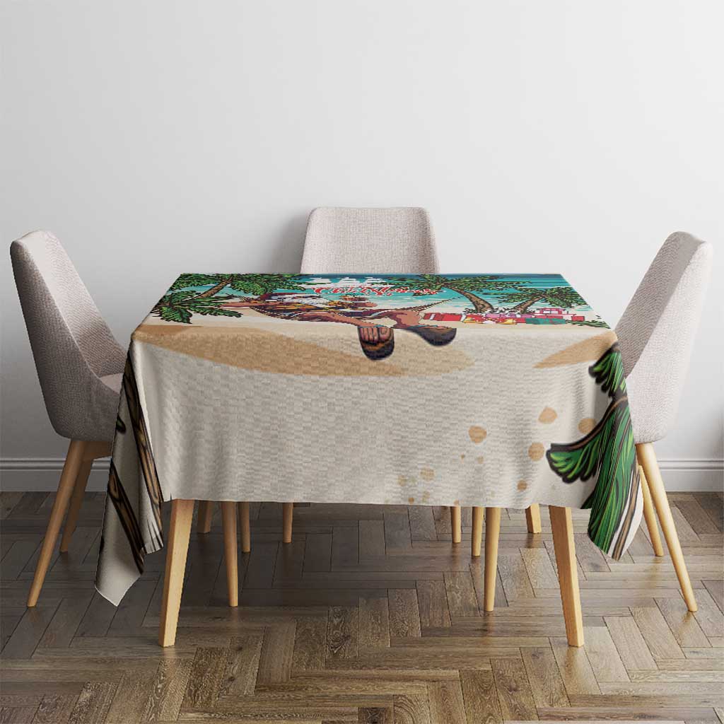 Liberia Christmas Tablecloth Santa Chill on Tropical Beach - Wonder Print Shop