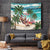 Liberia Christmas Tapestry Santa Chill on Tropical Beach - Wonder Print Shop