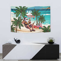 Liberia Christmas Tapestry Santa Chill on Tropical Beach - Wonder Print Shop