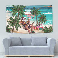 Liberia Christmas Tapestry Santa Chill on Tropical Beach - Wonder Print Shop