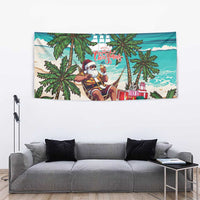 Liberia Christmas Tapestry Santa Chill on Tropical Beach - Wonder Print Shop