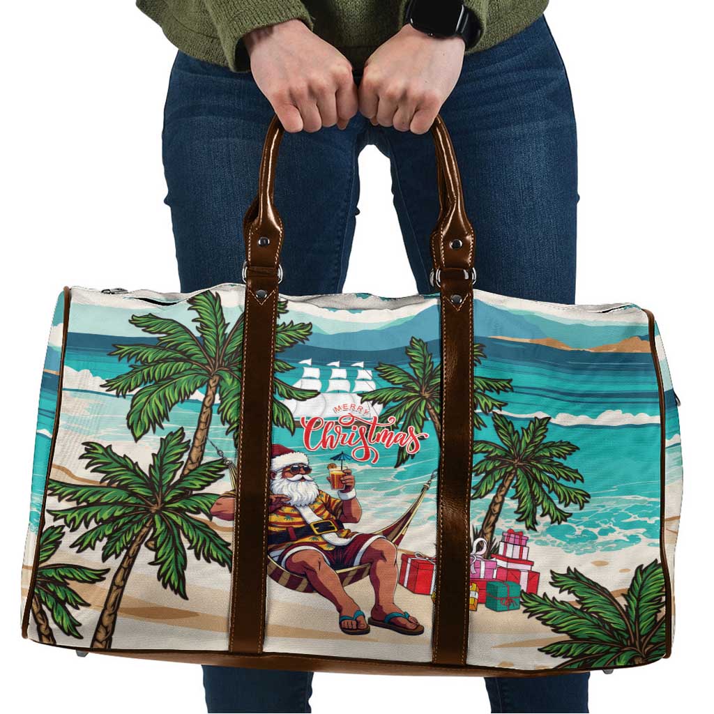 Liberia Christmas Travel Bag Santa Chill on Tropical Beach - Wonder Print Shop