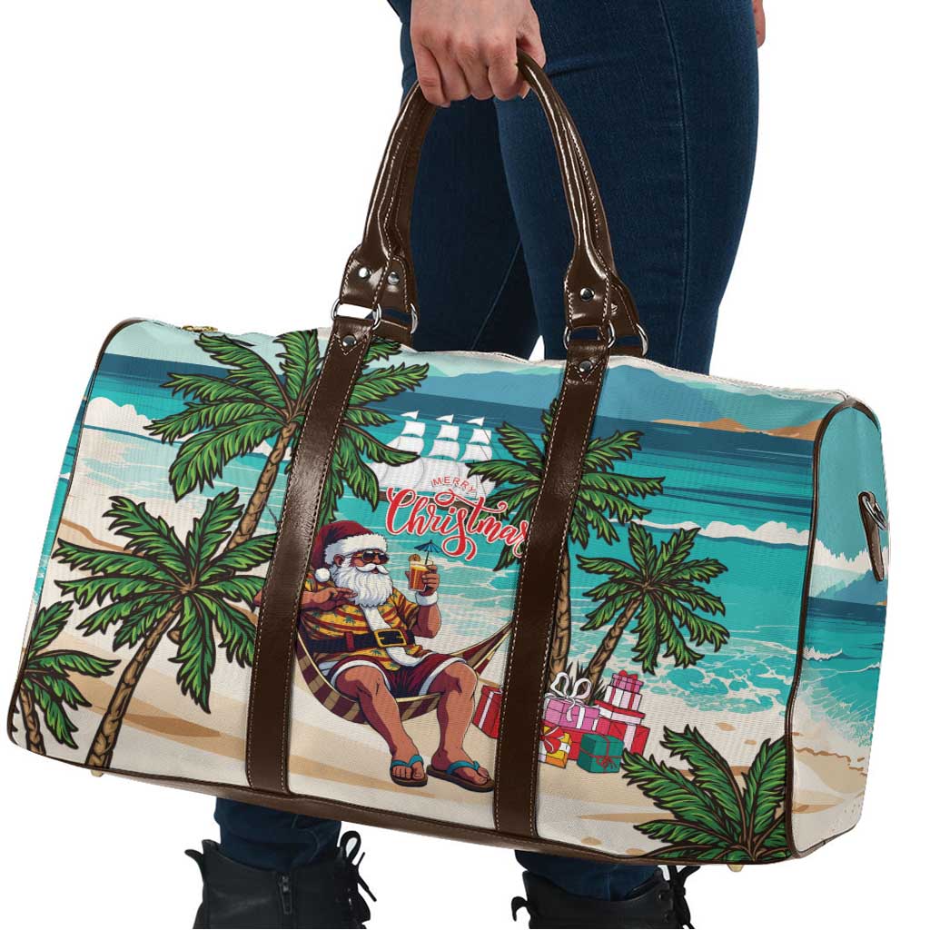 Liberia Christmas Travel Bag Santa Chill on Tropical Beach - Wonder Print Shop
