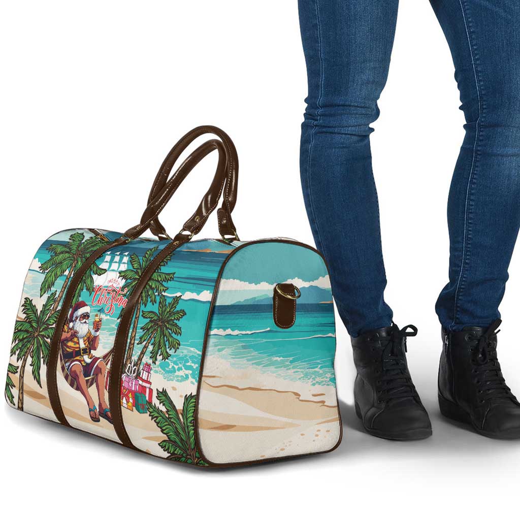 Liberia Christmas Travel Bag Santa Chill on Tropical Beach - Wonder Print Shop