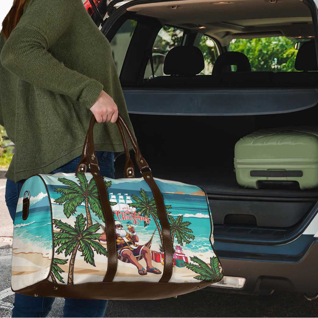 Liberia Christmas Travel Bag Santa Chill on Tropical Beach - Wonder Print Shop