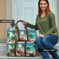 Liberia Christmas Travel Bag Santa Chill on Tropical Beach - Wonder Print Shop