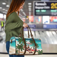 Liberia Christmas Travel Bag Santa Chill on Tropical Beach - Wonder Print Shop
