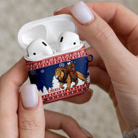 Liberia Christmas AirPods Case Black Santa Riding Lion - Merry Christmas - Wonder Print Shop