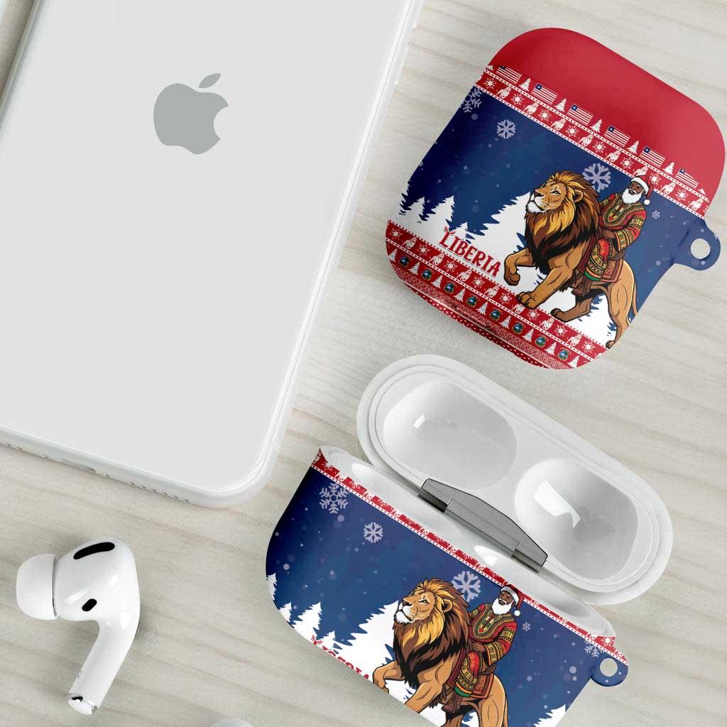 Liberia Christmas AirPods Case Black Santa Riding Lion - Merry Christmas - Wonder Print Shop