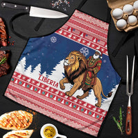Liberia Christmas Apron Black Santa Riding Lion - Merry Christmas - Wonder Print Shop