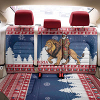 Liberia Christmas Back Car Seat Cover Black Santa Riding Lion - Merry Christmas - Wonder Print Shop