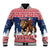 Personalized Liberia Christmas Baseball Jacket Black Santa Riding Lion - Merry Christmas - Wonder Print Shop