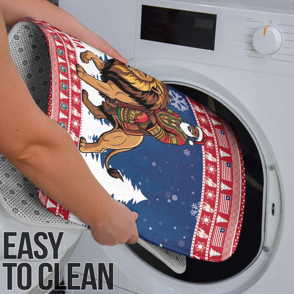 Liberia Christmas Bathroom Set Black Santa Riding Lion - Merry Christmas - Wonder Print Shop