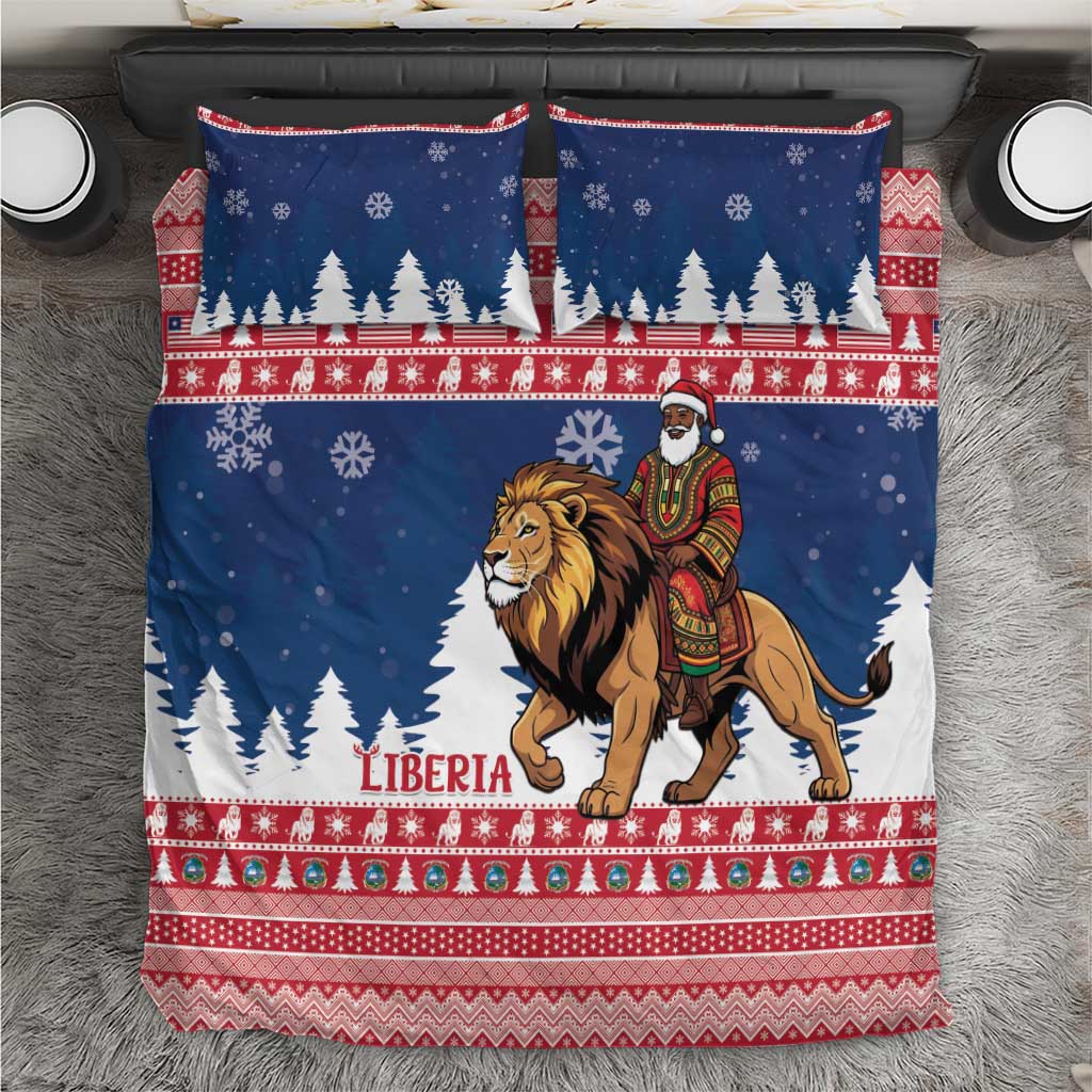 Liberia Christmas Bedding Set Black Santa Riding Lion - Merry Christmas - Wonder Print Shop