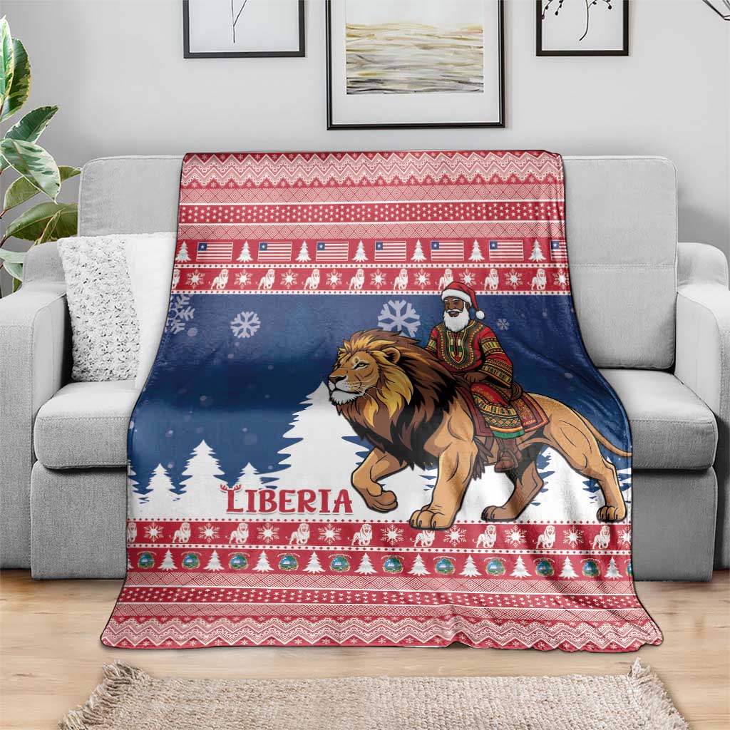 Liberia Christmas Blanket Black Santa Riding Lion - Merry Christmas - Wonder Print Shop