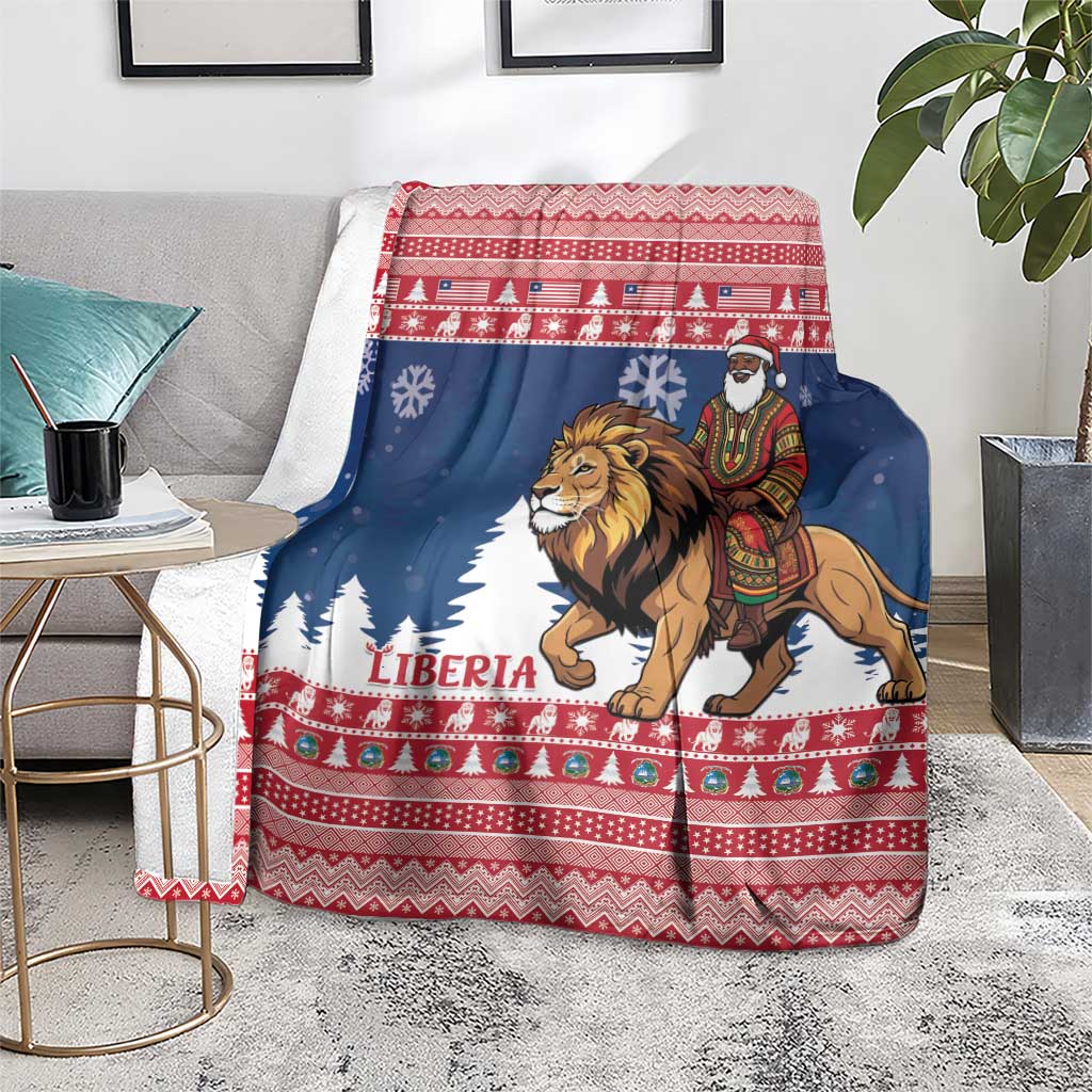 Liberia Christmas Blanket Black Santa Riding Lion - Merry Christmas - Wonder Print Shop