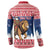 Personalized Liberia Christmas Button Sweatshirt Black Santa Riding Lion - Merry Christmas - Wonder Print Shop