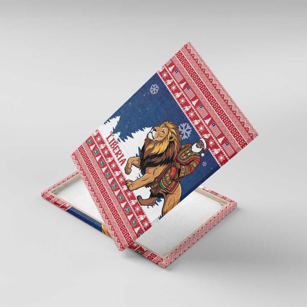 Liberia Christmas Canvas Wall Art Black Santa Riding Lion - Merry Christmas - Wonder Print Shop