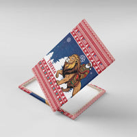 Liberia Christmas Canvas Wall Art Black Santa Riding Lion - Merry Christmas - Wonder Print Shop