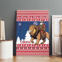 Liberia Christmas Canvas Wall Art Black Santa Riding Lion - Merry Christmas - Wonder Print Shop