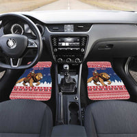 Personalized Liberia Christmas Car Mats Black Santa Riding Lion - Merry Christmas - Wonder Print Shop