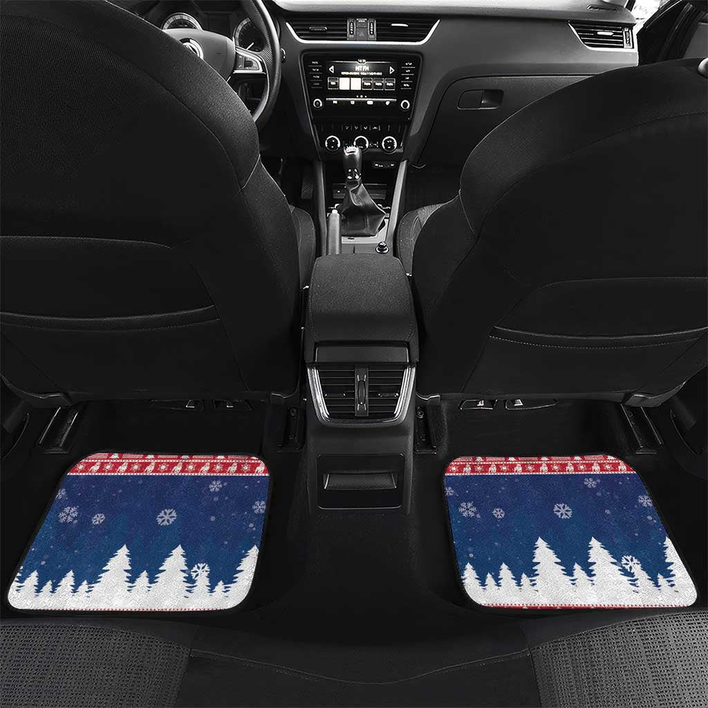 Personalized Liberia Christmas Car Mats Black Santa Riding Lion - Merry Christmas - Wonder Print Shop