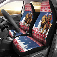 Liberia Christmas Car Seat Cover Black Santa Riding Lion - Merry Christmas - Wonder Print Shop