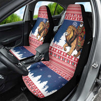 Liberia Christmas Car Seat Cover Black Santa Riding Lion - Merry Christmas - Wonder Print Shop
