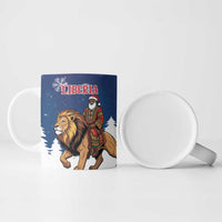 Personalized Liberia Christmas Ceramic Mug Black Santa Riding Lion - Merry Christmas - Wonder Print Shop