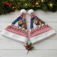 Personalized Liberia Christmas Santa Hat Black Santa Riding Lion - Merry Christmas - Wonder Print Shop