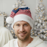 Personalized Liberia Christmas Santa Hat Black Santa Riding Lion - Merry Christmas - Wonder Print Shop