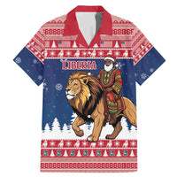 Personalized Liberia Christmas Family Matching Mermaid Dress and Hawaiian Shirt Black Santa Riding Lion - Merry Christmas - Wonder Print Shop